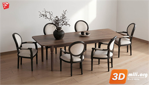 Dining Table Set Skp Files